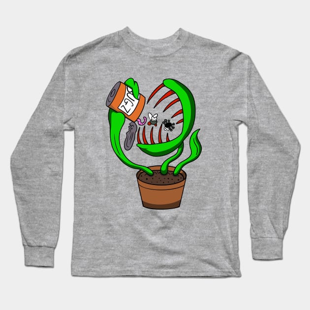 Venus Flytrap Feeding Its Hungry Mouth Long Sleeve T-Shirt by SNK Kreatures